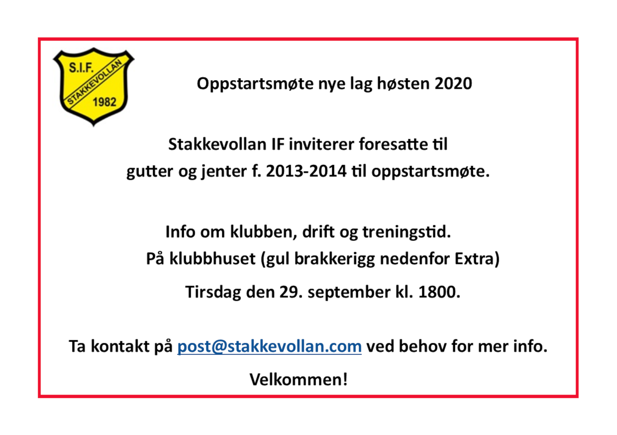 Oppstartsmøte spillere f. 2013-2014
